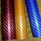 tubería colorida azul roja de la fibra de vidrio del carbono de los tubos de la fibra de carbono del oro amarillo