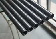 tubo/tubos de la fibra de vidrio de la mezcla del carbono con el tubo de la fibra de vidrio del carbono el +50% de la superficie el 50% del llano 3K o de la tela cruzada 3K