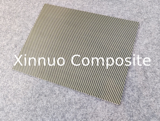 placa híbrida de la fibra del aramid de la fibra de carbono de Kevlar de la fibra de carbono híbrida amarilla negra de la hoja hacer para ordenar