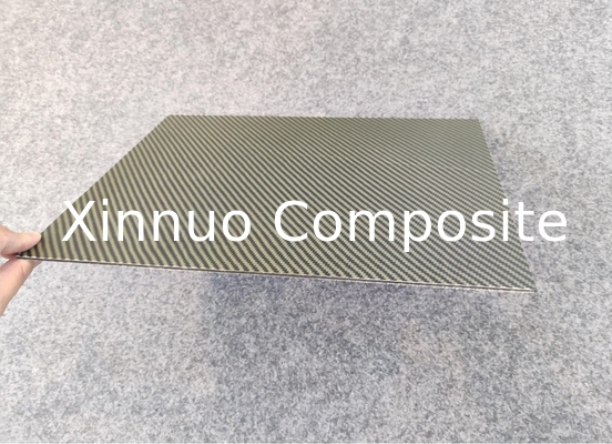 placa híbrida de la fibra del aramid de la fibra de carbono de Kevlar de la fibra de carbono híbrida amarilla negra de la hoja hacer para ordenar