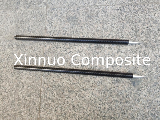 Tubos telescópicos de fibra de carbono de alta rigidez con punta/punto de metal en el extremo