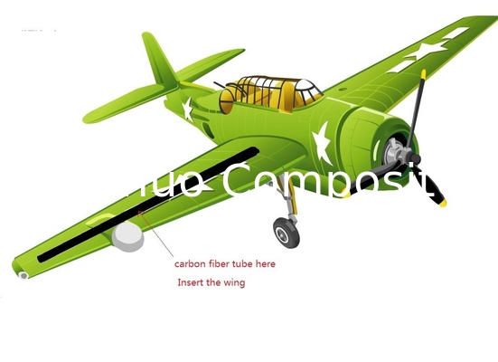Tubos de alas de fibra de carbono de alta rigidez para aviones RC tubo de carbono personalizado hecho en China