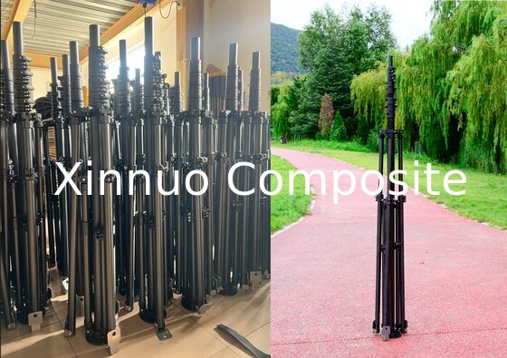 Portable heavy duty tripod stand telescopic carbon fiber mast