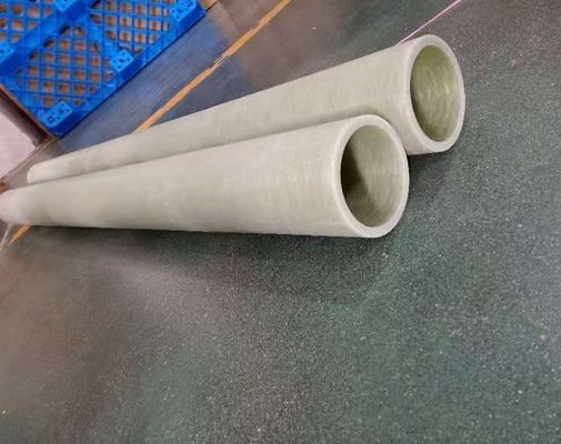 tubo amarillo de la fibra de vidrio del frp del tubo del tubo de la fibra de vidrio del color verde de la herida del filamento del diámetro de 120m m usado para el guardia