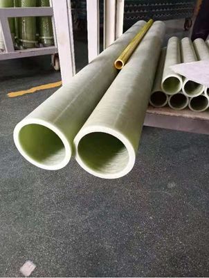 tubo amarillo de la fibra de vidrio del frp del tubo del tubo de la fibra de vidrio del color verde de la herida del filamento del diámetro de 120m m usado para el guardia