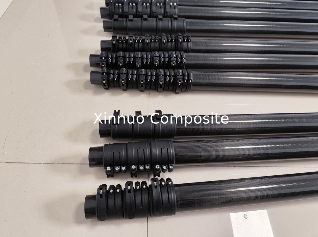 XN 18ft 20ft 25ft 30ft 35ft 40ft 50ft 60ft barra de extensión de fibra de carbono para poste de rescate poste telescópico de fibra de carbono