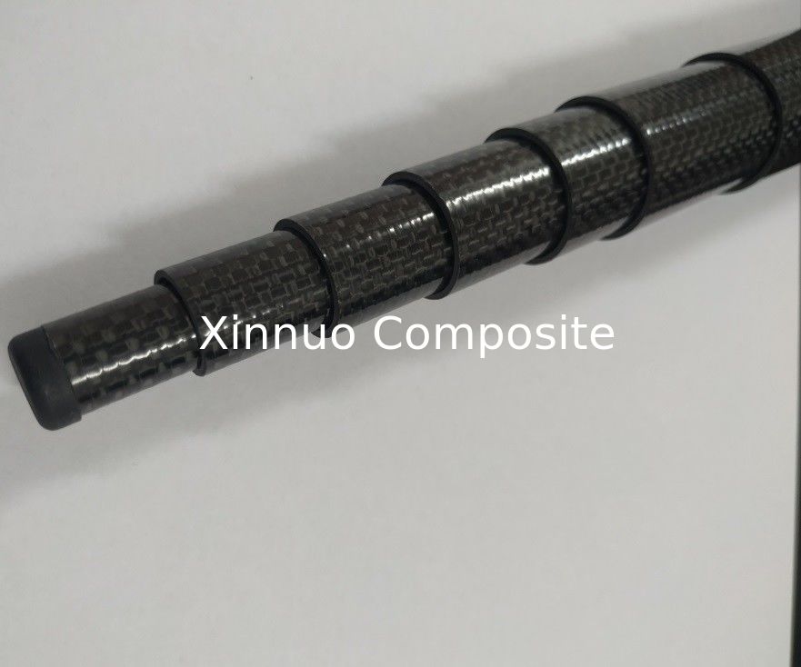 Top-ranking carbon  fiber composite folding pole composite tubing with nature black color