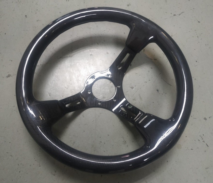 Good looking 3K Plain high glossy carbon fiber  car vehicle Steering Wheel with  round shape can be customized
